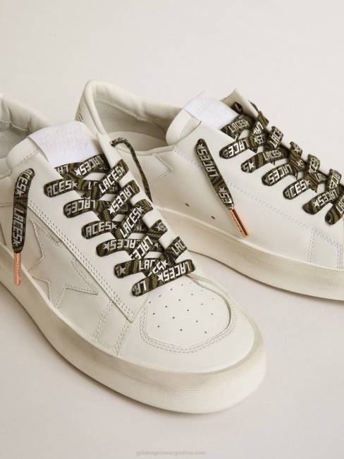 Golden Goose hombres cordones con estampado de cebra verde y negro con letras de 
