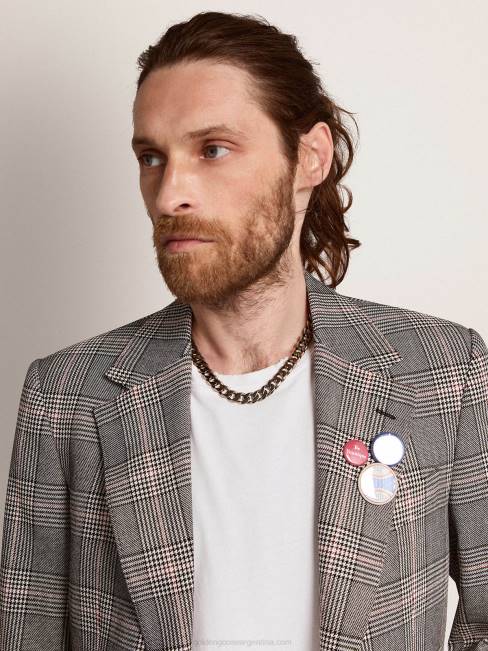 Golden Goose hombres Collar de cadena de la colección Timeless Jewelmates en color plata envejecida. 6846839