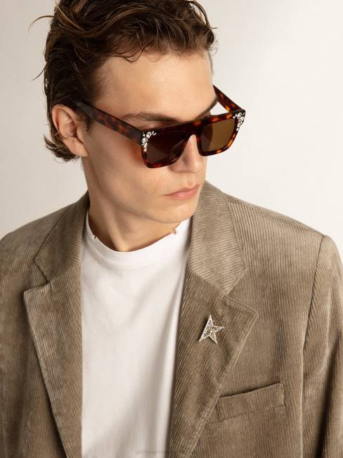 Golden Goose hombres Americana boxy fit de botonadura sencilla de algodón beige claro 6846811