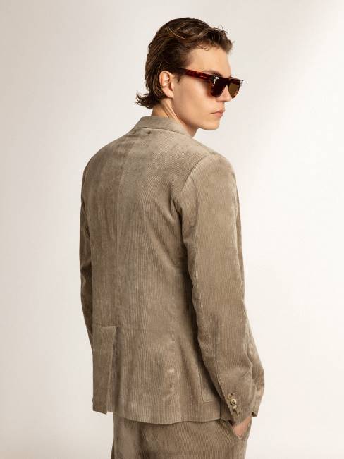 Golden Goose hombres Americana boxy fit de botonadura sencilla de algodón beige claro 6846811