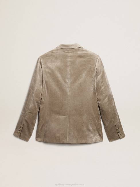 Golden Goose hombres Americana boxy fit de botonadura sencilla de algodón beige claro 6846811