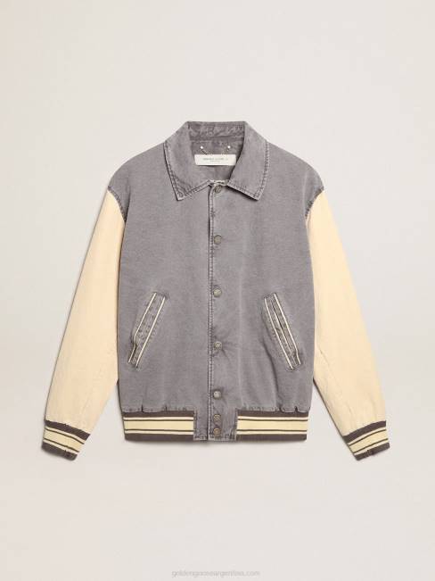 Golden Goose hombres cazadora bomber de algodón color lila-gris y mazapán 6846809