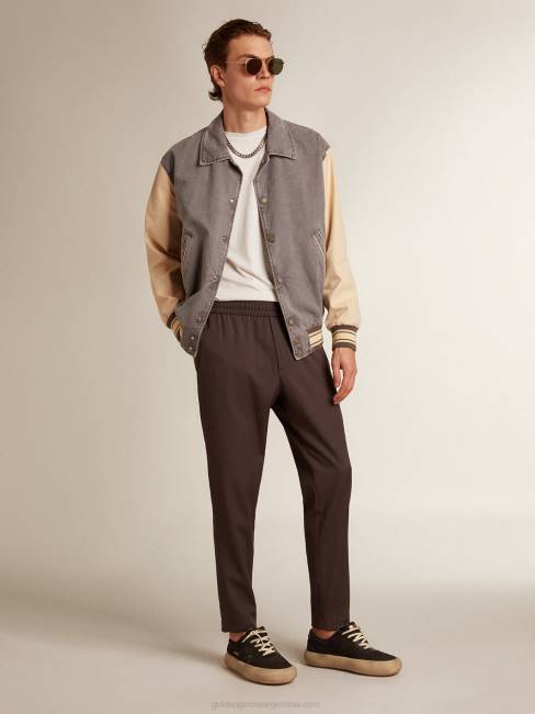 Golden Goose hombres cazadora bomber de algodón color lila-gris y mazapán 6846809