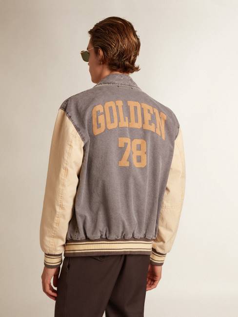 Golden Goose hombres cazadora bomber de algodón color lila-gris y mazapán 6846809