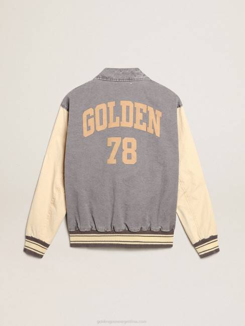 Golden Goose hombres cazadora bomber de algodón color lila-gris y mazapán 6846809