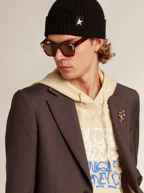 Golden Goose hombres blazer de botonadura sencilla de lana gris 6846799