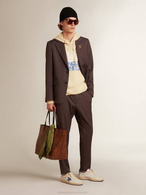 Golden Goose hombres blazer de botonadura sencilla de lana gris 6846799