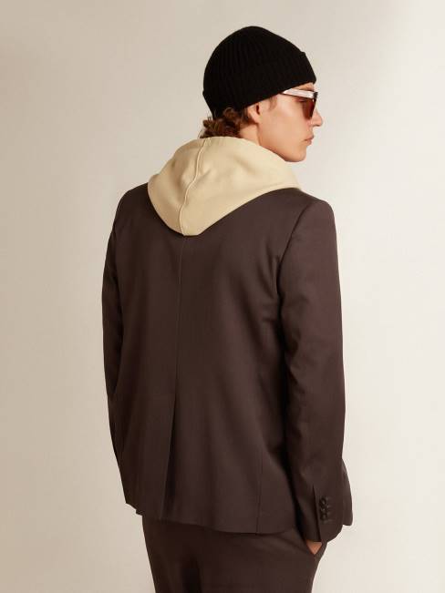 Golden Goose hombres blazer de botonadura sencilla de lana gris 6846799