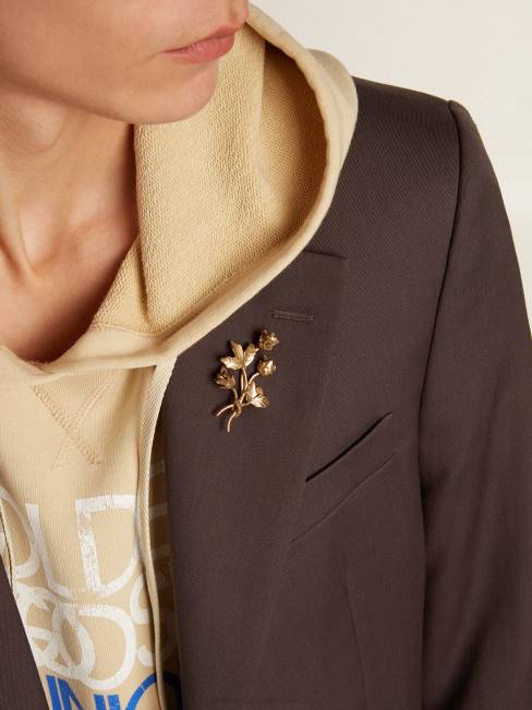 Golden Goose hombres blazer de botonadura sencilla de lana gris 6846799