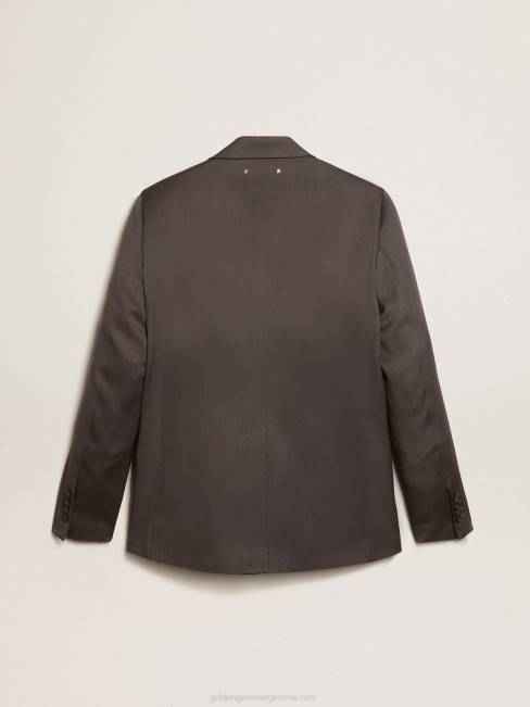 Golden Goose hombres blazer de botonadura sencilla de lana gris 6846799