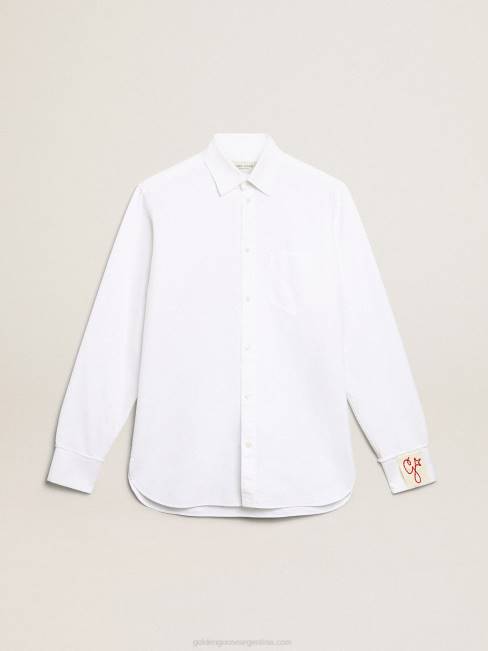 Golden Goose hombres camisa blanca de algodón 6846724
