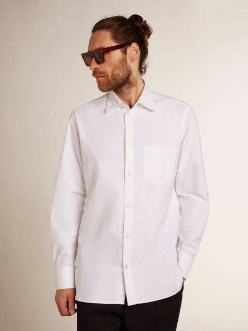 Golden Goose hombres camisa blanca de algodón 6846724