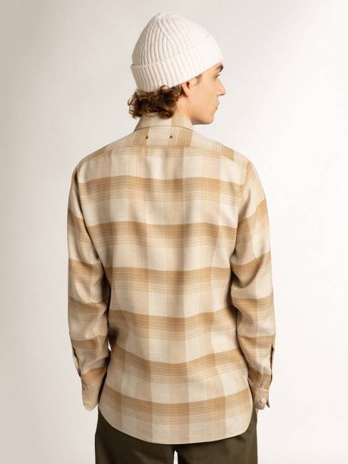 Golden Goose hombres camisa slim pimienta y arena oscuro 6846807