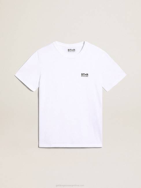Golden Goose hombres camiseta blanca de la colección con logo negro a contraste en la parte delantera 6846777