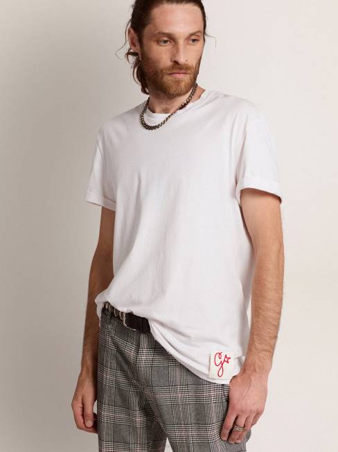 Golden Goose hombres camiseta de la colección en color blanco con tratamiento envejecido 6846759