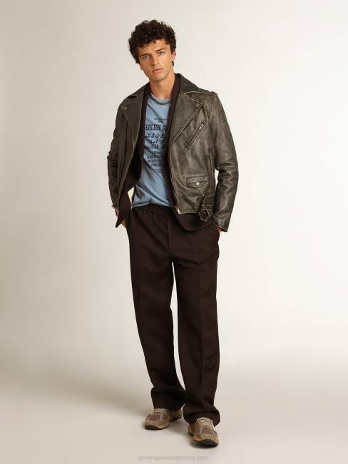 hombres camiseta de la colección Journey en azul puerto con misterio de ganso dorado negro en contraste sobre el estampado Golden Express 6846747