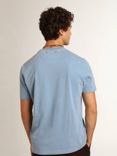 hombres camiseta de la colección Journey en azul puerto con misterio de ganso dorado negro en contraste sobre el estampado Golden Express 6846747