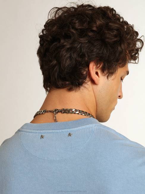 hombres camiseta de la colección Journey en azul puerto con misterio de ganso dorado negro en contraste sobre el estampado Golden Express 6846747