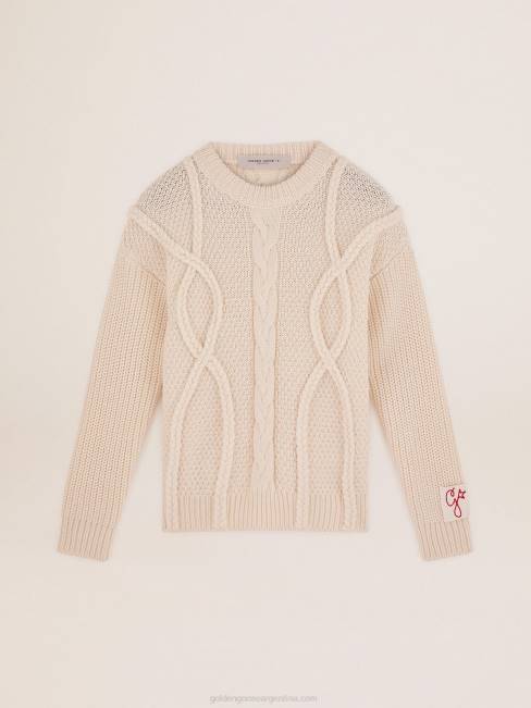 Golden Goose hombres Jersey de cuello redondo de lana con motivo trenzado 6846770