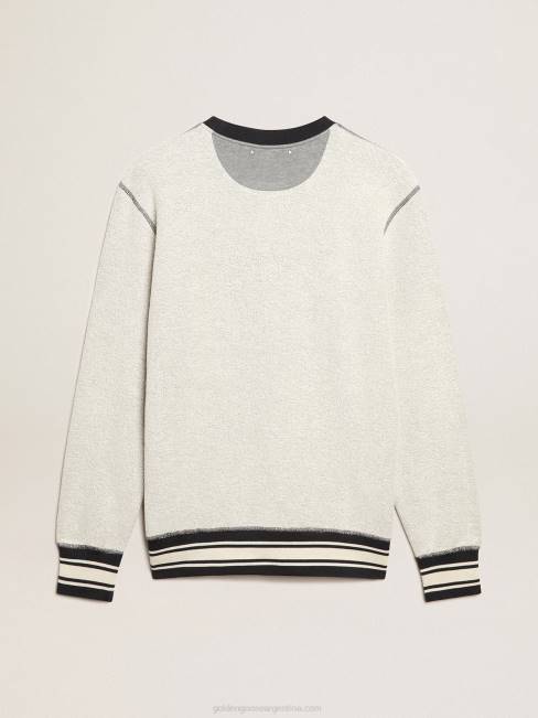 Golden Goose hombres sudadera gris con cuello redondo y letras 6846785