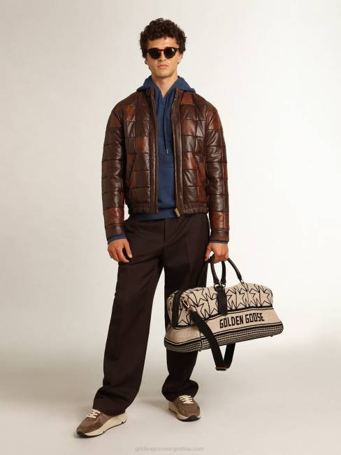 hombres sudadera midshipman-blue Journey collection con lettering 78 dorado y tratamiento efecto lluvia 6846739