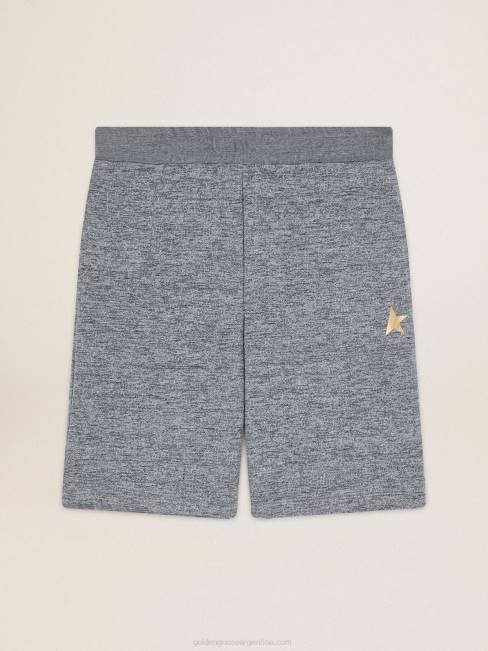 Golden Goose hombres Bermudas gris melange con estrella dorada 6846748