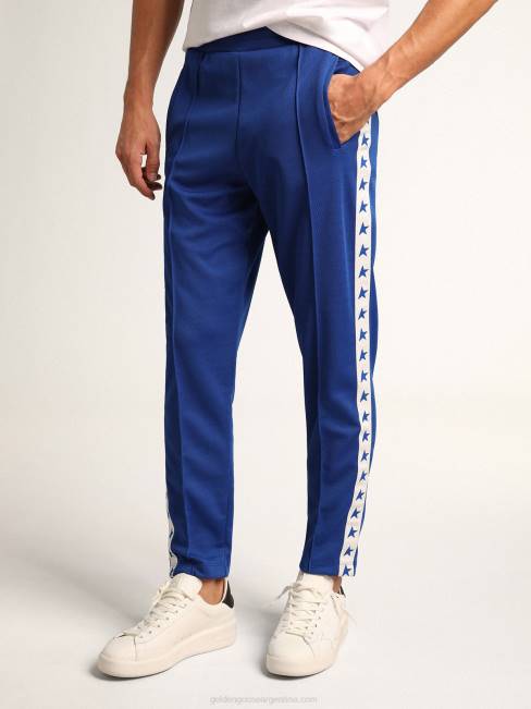 Golden Goose hombres Joggers azul brillante con estrellas en los costados 6846737