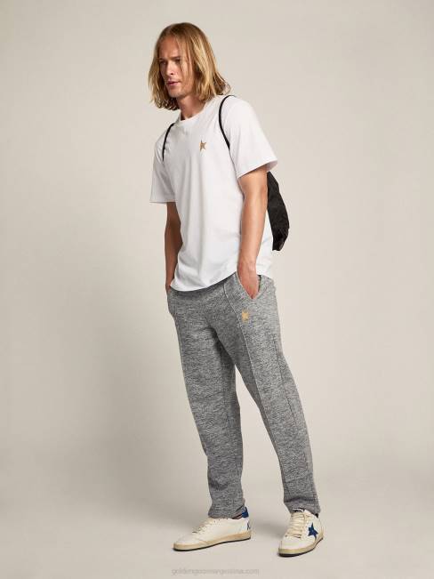 Golden Goose hombres Joggers grises con estrella dorada delante 6846778