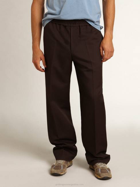 Golden Goose hombres Pantalón jogging de pernera ancha color regaliz colección journey 6846746