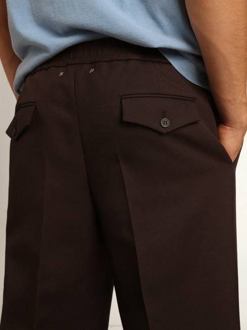 Golden Goose hombres Pantalón jogging de pernera ancha color regaliz colección journey 6846746