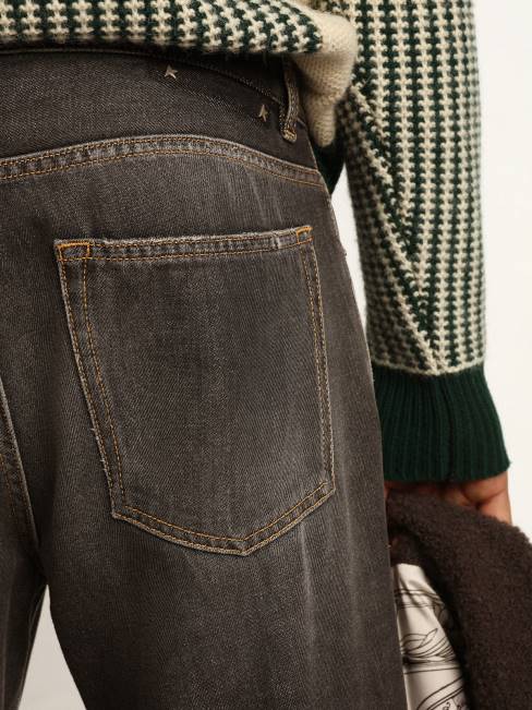 Golden Goose hombres Vaquero cory negro con efecto lavado a la piedra de la colección Journey 6846801