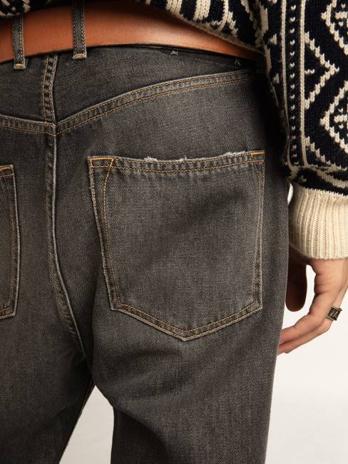 Golden Goose hombres jeans ajustados negros con lavado medio 6846788