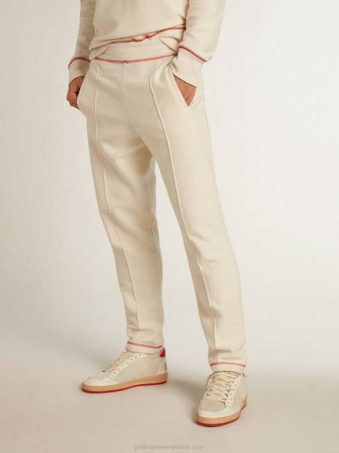 Golden Goose hombres joggers heritage blancos con logo cny 6846802