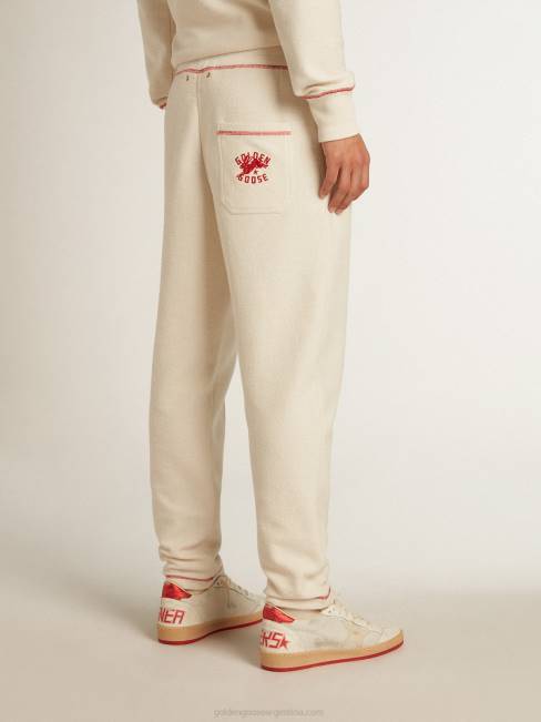 Golden Goose hombres joggers heritage blancos con logo cny 6846802