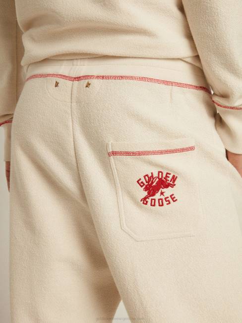 Golden Goose hombres joggers heritage blancos con logo cny 6846802