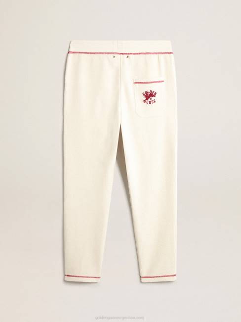 Golden Goose hombres joggers heritage blancos con logo cny 6846802