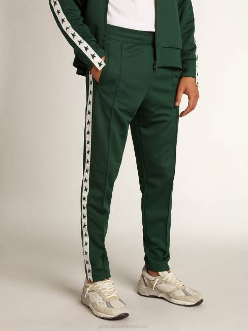 Golden Goose hombres joggers verdes con estrellas a los lados 6846710