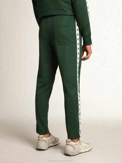Golden Goose hombres joggers verdes con estrellas a los lados 6846710