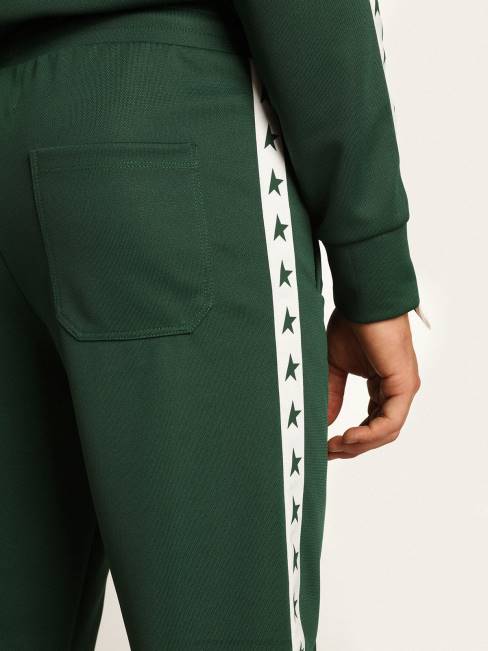 Golden Goose hombres joggers verdes con estrellas a los lados 6846710