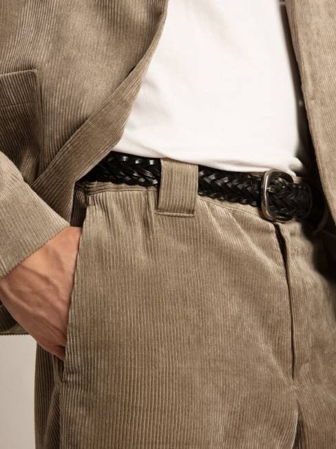 Golden Goose hombres pantalones de pana beige claro 6846782