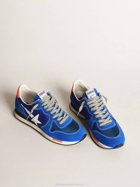 Golden Goose hombres zapatillas running azul eléctrico con estrella blanca 6846583