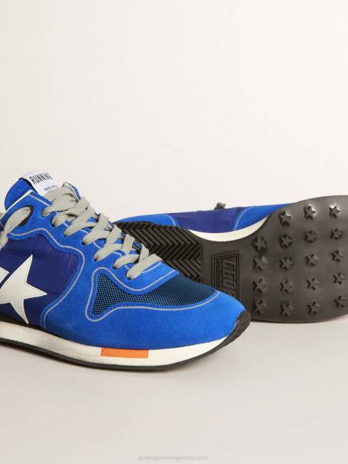 Golden Goose hombres zapatillas running azul eléctrico con estrella blanca 6846583