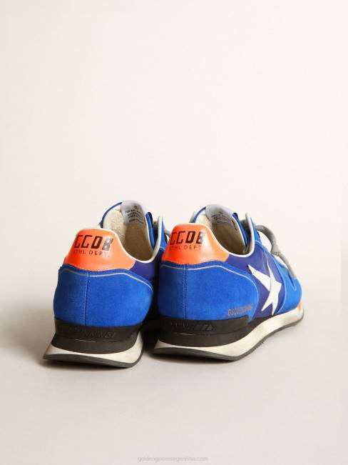 Golden Goose hombres zapatillas running azul eléctrico con estrella blanca 6846583