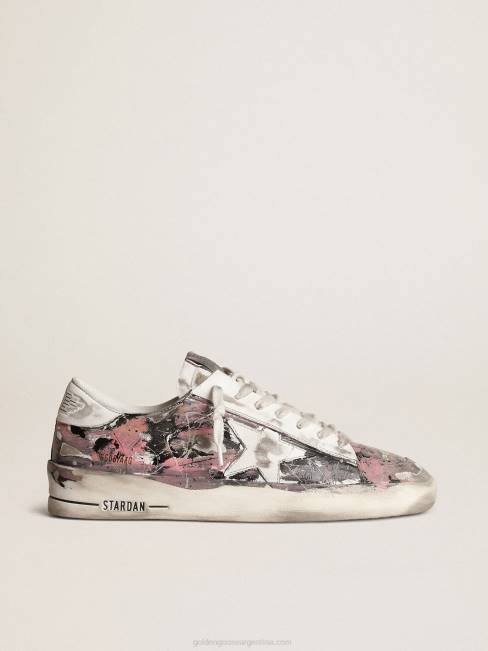 Golden Goose hombres stardan lab de cuero con salpicaduras de pintura multicolor por toda la superficie 6846674
