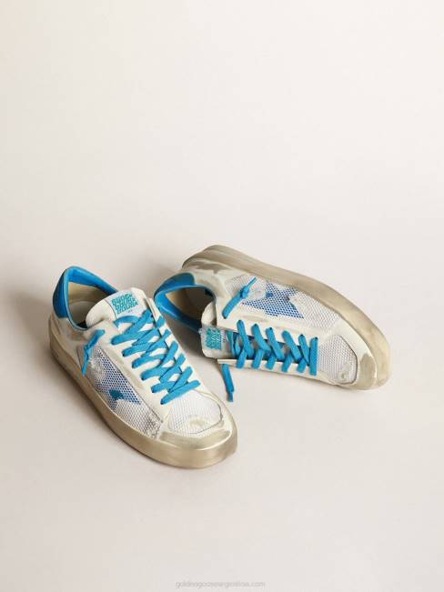 Golden Goose hombres zapatillas stardan blancas y celestes 6846548