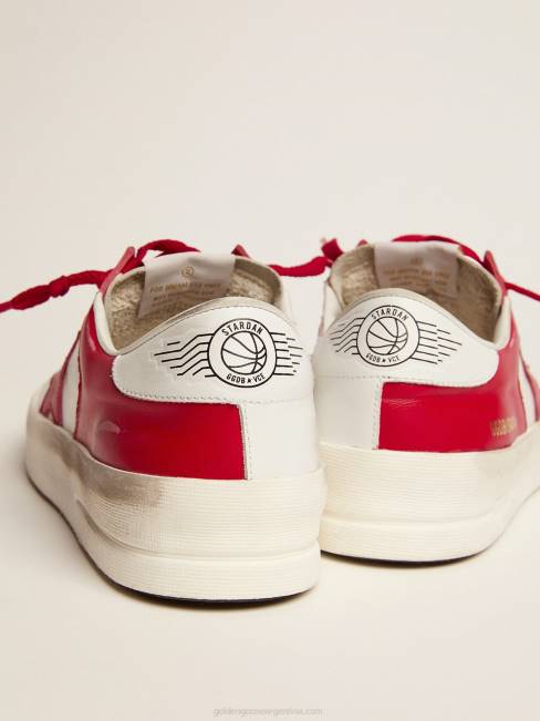 Golden Goose hombres zapatillas stardan de piel roja y blanca 6846586