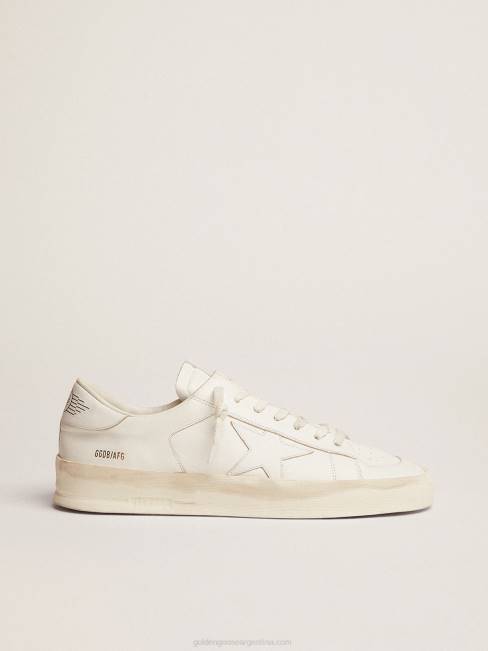 Golden Goose hombres zapatillas stardan de piel total white 6846646