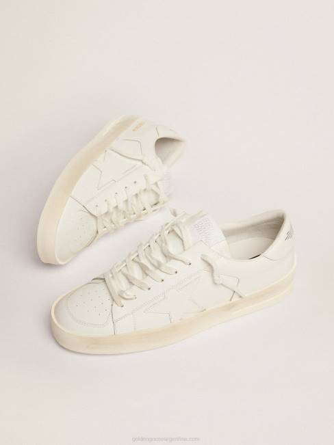 Golden Goose hombres zapatillas stardan de piel total white 6846646