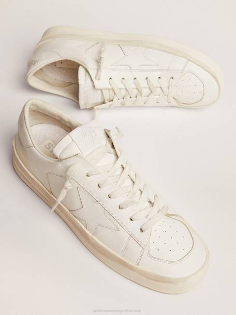 Golden Goose hombres zapatillas stardan de piel total white 6846646