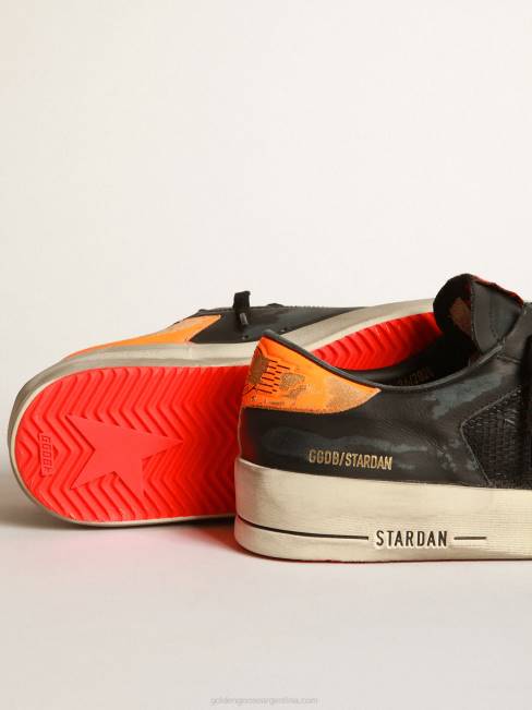 Golden Goose hombres zapatillas stardan negras y naranjas 6846544